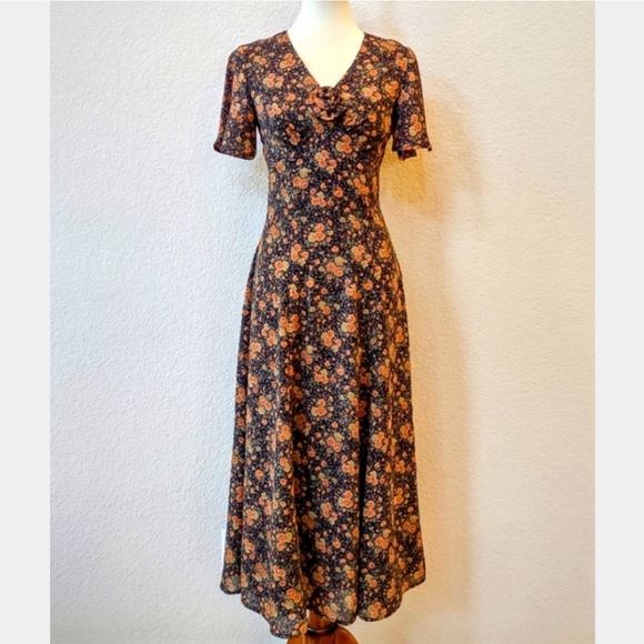 Vintage Dresses & Skirts - Pastille vintage floral cottagecore midi dress